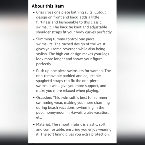 One piece tummy control swimsuit - Picture 9 of 11